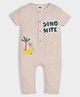 Mi Arcus 100% Cotton Half Sleeves Dinosaur Printed Romper - Beige