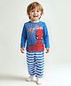 Babyhug Marvel Single Jersey Full Sleeves Night Suit with Spiderman Graphic - Blue