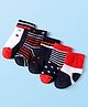 Cute Walk by Babyhug Knit Antibacterial Ankle Length Striped Socks with Polka Dot & Star Print Pack of 5 - Navy & Red