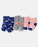 Cute Walk by Babyhug Knit Ankle Length Striped Socks With Shark Design Pack of 3 - Blue Grey & Orange