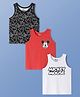 Pine Kids Disney Single Jersey Knit Sleeveless Tank T-Shirt With Mickey Mouse Graphic Pack of 3 - Red Black & White