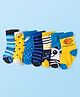 Cute Walk by Babyhug Non Terry Knit Anti-Bacterial Ankle Length Socks With Polka Dots & Strips Pack of 7 - Blue & Yellow