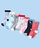 Cute Walk by Babyhug Non Terry Knit Anti-Bacterial Ankle Length Socks With Polka Dots & Strips Pack of 7 - Multicolor