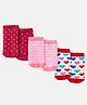 Cute Walk by Babyhug Cotton Knit  Anti-Bacterial Ankle Length Stripe & Heart Designed Socks Pack of 3 - Pink & Red