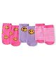 Cute Walk by Babyhug Knit Ankle Length Socks With Smiley Design Pack of 3 - Dark Pink & Purple