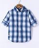 RUFF Denim Woven Full Sleeves Checkered Shirt - Blue