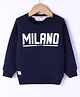 Ruff Fleece Knit Full Sleeves Sweatshirt Text Print -Navy Blue