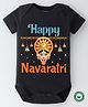BLUSHES Navaratri Theme 100% Cotton Half Sleeves Happy Navaratri Printed Onesie - Black