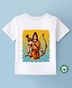 BLUSHES Dussehra Theme 100% Cotton Half Sleeves Lord Rama Printed Tee - White
