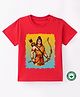 BLUSHES Dussehra Theme 100% Cotton Half Sleeves Lord Rama Printed Tee - Red