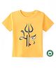 BLUSHES Navaratri Theme 100% Cotton Half Sleeves Maa Text & Trident Printed Tee - Yellow
