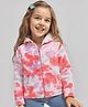 Babyhug Cotton Knit Full Sleeves Heart Design Hooded Winter Jacket with Kangaroo Pockets - Pink