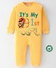 BLUSHES Dussehra Theme 100% Cotton Full Sleeves Its My First Dussehra Text Printed Romper - Yellow