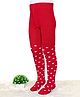 Cute Walk by Babyhug Cotton Knit Anti Bacterial Footed Tights Floral Design - Red