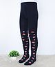 Cute Walk by Babyhug Cotton Elastane Knit Antibacterial Tight with Strawberry & Floral Print - Navy Blue