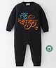 BLUSHES Navaratri Theme 100% Cotton Full Sleeves Shubh Navaratri Text Printed Romper - Black