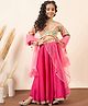 Stylo Bug Three Fourth Sleeves Tie Dyed & Lace Embellished Lehenga & Choli Set With Dupatta - Multi Colour