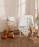 Playful Plunge Baby Bedding Set - Outer Space Print Includes Cot Sheet, Pillow + Cover, 2 nos. Bolsters + Covers & Reversible Quilted Blanket