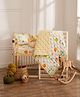 Playful Plunge Baby Bedding Set - Farm Animal Print Includes Cot Sheet, Pillow + Cover, 2 nos. Bolsters + Covers & Reversible Quilted Blanket