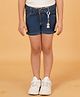 Creative Kids Above Knee Length Solid Denim Shorts With Key Chain - Navy Blue