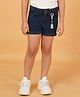 Creative Kids Above Knee Length Solid Denim Shorts With Key Chain - Dark Blue