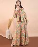 Stylo Bug Cotton Full Sleeves Abstract Printed Coordinating Lehenga Choli Jacket Set - Multi Colour