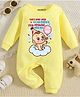 KNITROOT Dad Birthday Theme Full Sleeves Papas First Birthday With Me Text Printed Romper - Yellow