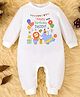 KNITROOT Dad Birthday Theme Full Sleeves Happy Birthday Daddy Text Printed Romper - White