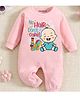 KNITROOT Mundan Theme Cotton Full Sleeves No Hair Dont Care Text Printed Romper - Pink