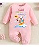 KNITROOT Bua Theme Cotton Full Sleeves BuaS Little Monkey Text Printed Romper - Pink