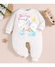 KNITROOT Cotton Full Sleeves Unicorn & Text Printed Romper - White
