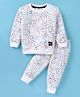 Simply Single Jersey Knit Full Sleeves T-Shirt & Lounge Pants Co-Ord Set With Alphabets Print - White