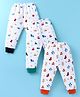 Simply Interlock Knit Full Length Lounge Pant with Vehicles Print Pack of 3 - White