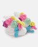 MayRa Knits Hand Knitted Floral Crochet Booties - White