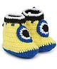 MayRa Knits Hand Knitted Evil Eye Crochet Booties  - Yellow