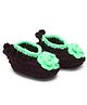 MayRa Knits Hand Knitted Floral Crochet Booties - Brown