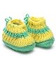 MayRa Knits Hand Knitted Colour Block Crochet Booties  - Green