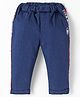 Ollypop Resin Knit Full Length Trouser with Tape Detailing - Blue
