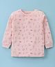 Ollypop Cotton Full Sleeves Thermal Inner Wear with Camping Theme Print & Bear Patch Detailing - Pink
