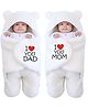 Swissberry  Baby wearable blanket Newborn combo pack of wearable swaddle wrapper pack of 2 -MoM DaD White