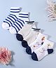 KIDLINGSS Pack Of 3 Rocket & Stripes Print Anti Bacterial Cotton Socks - Multi Colour