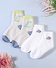 KIDLINGSS Pack Of 2 Dinosaur & Ship Printed Anti Bacterial Cotton Socks - Grey & White