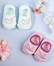 KIDLINGSS Pack Of 2 Cartoon Printed Loafer Socks - Pink & Sea Green