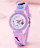 Ziory Floral Butterfly 3D Cartoon Silicone Strap Wrist Watch - Lavender
