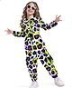 Ollington St. Cotton Knit Printed Full Sleeves Jumpsuit With Cargo Pockets - Purple Green & White