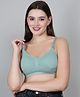Fabme Sleeveless Solid Padded Non Wired Nursing Bra - Green