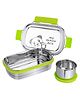 PddFalcon Stainless Steel Recta Munchy With Panda Print 100% Leakproof Lunch Box Green - 875 ml