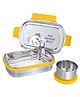 PddFalcon Stainless Steel Recta Munchy With Panda Print 100% Leakproof Lunch Box Yellow - 875 ml