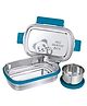 PddFalcon Stainless Steel Recta Munchy With Panda Print 100% Leakproof Lunch Box Turkish Blue - 875 ml