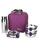 PddFalcon Stainless Steel EcoNxt Max Trendy Lunch Box Set of 4 Purple - 1800 ml